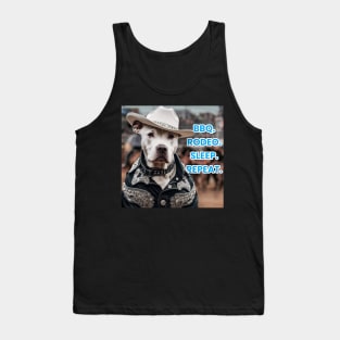 BBQ. RODEO. SLEEP. REPEAT. (pitbull) Tank Top